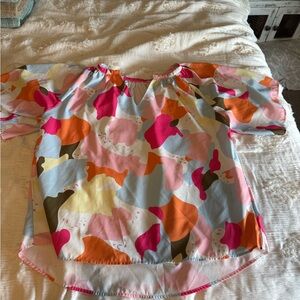 Colorful Abstract Print Blouse